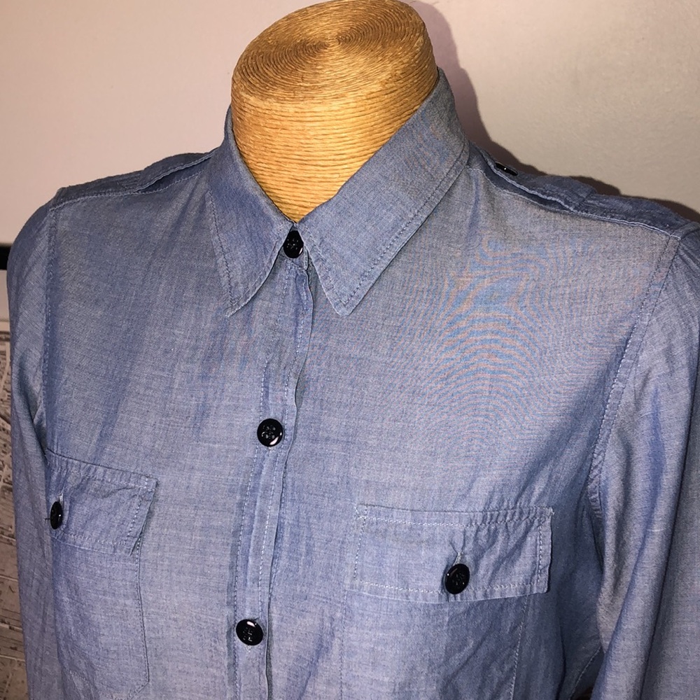 NILI LOTAN Blue Button-Up Shirt Size M - Picture 5 of 14